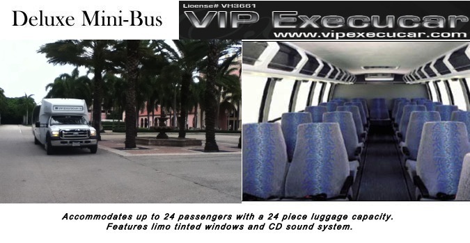 Boca Raton airport bus limo service, Charter Bus Aventura FL